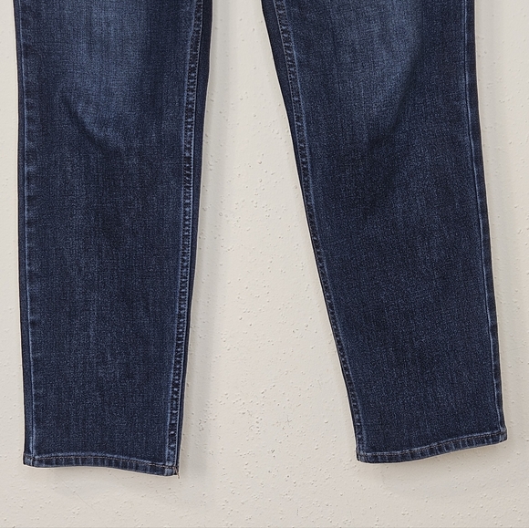 White House Black Market High-Rise Sculpt Straight Jean with Faux Leather Trim - Picture 7 of 16